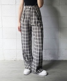 ホックタックセミワイドチェックパンツ【数量限定販売】