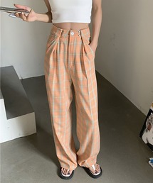 ホックタックセミワイドチェックパンツ【数量限定販売】