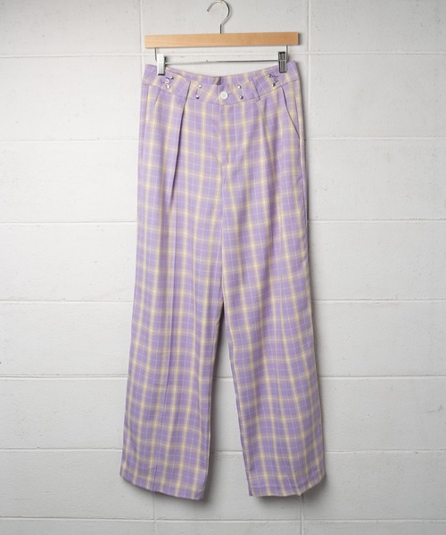 セール】ホックタックセミワイドチェックパンツ【数量限定販売