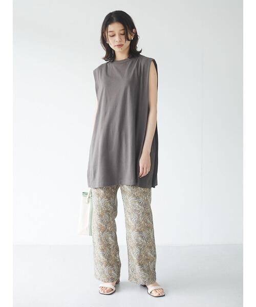 Sugar spoon（シュガースプーン）の「・SUGAR SPOON ボックスノースリチュニック＊（Tシャツ/カットソー・レディース・チャコールグレー/ブルー/アイボリー/モカ・FREE）」の9枚目の写真