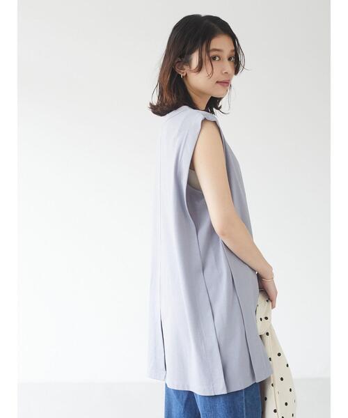 Sugar spoon（シュガースプーン）の「・SUGAR SPOON ボックスノースリチュニック＊（Tシャツ/カットソー・レディース・チャコールグレー/ブルー/アイボリー/モカ・FREE）」の22枚目の写真