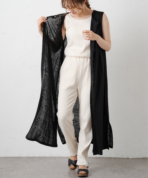 PUAL CE CIN(ピュアルセシン)の「ランダム針抜きパンツ(その他パンツ・レディース・ブラック/ベージュ/ナチュラル・FREE)」の4枚目の写真