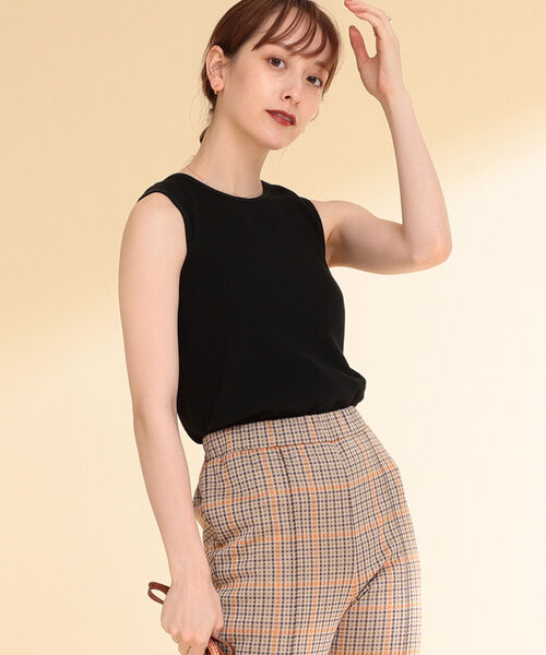 Ray BEAMS（レイビームス）の「Ray BEAMS High Basic / New リブ タンクトップ（タンクトップ・レディース・ブラック/オフホワイト・ONE SIZE）」の7枚目の写真