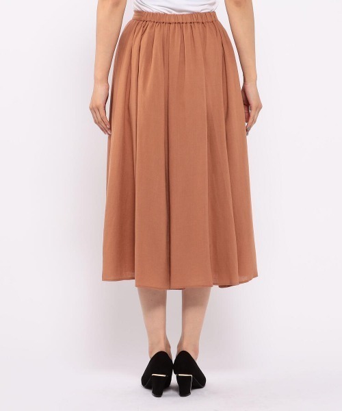 MEW'S REFINED CLOTHES（ミューズリファインドクローズ）の「美シルエットギャザーフレアスカート（スカート・レディース・ホワイト/ブラック/ブラウン系その他・MEDIUM）」の7枚目の写真