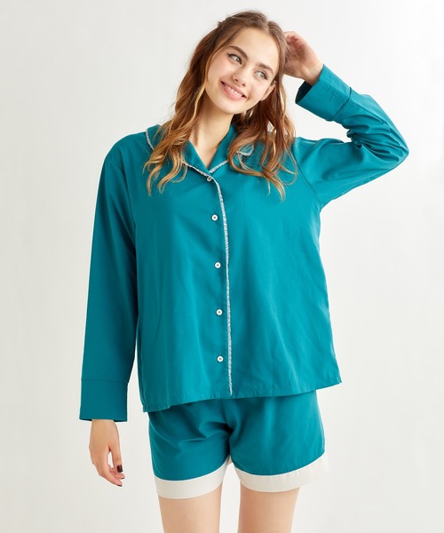 Chut! INTIMATES(シュットインティメイツ)の「パジャマシャツ (C346)(ルームウェア/パジャマ・レディース・ダークグリーン/オレンジ系その他・M/L)」の8枚目の写真