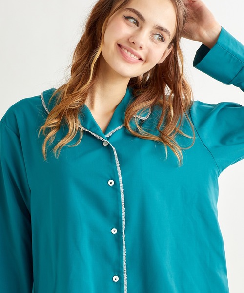 Chut! INTIMATES(シュットインティメイツ)の「パジャマシャツ (C346)(ルームウェア/パジャマ・レディース・ダークグリーン/オレンジ系その他・M/L)」の6枚目の写真