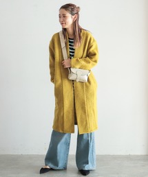 NOMBRE IMPAIR | スライバーニット　ロングコート(その他アウター)