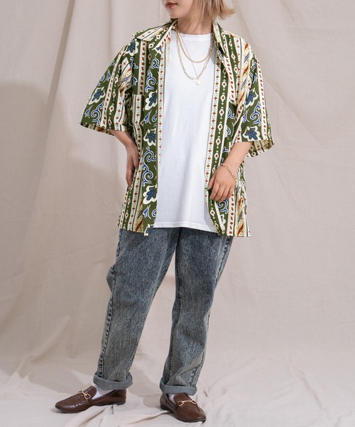 kutir（クティール）の「レギュラー半袖柄シャツ（シャツ/ブラウス・レディース・ブラック/ネイビー/オフホワイト/グリーン/その他・FREE）」の20枚目の写真