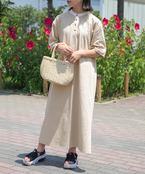 PairPair（ペアペア）の「クレリックバンドカラーワンピース/リンクコーデ対応（ワンピース・レディース・ブルーグリーン/スミクロ/ライトベージュ・FREE）」の3枚目の写真