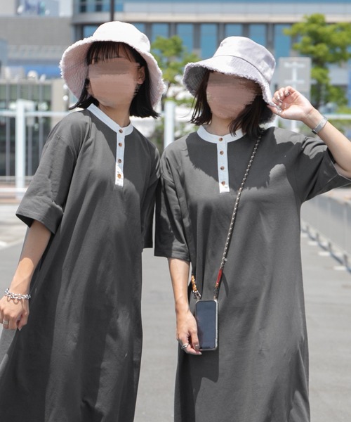 PairPair（ペアペア）の「クレリックバンドカラーワンピース/リンクコーデ対応（ワンピース・レディース・ブルーグリーン/スミクロ/ライトベージュ・FREE）」の18枚目の写真