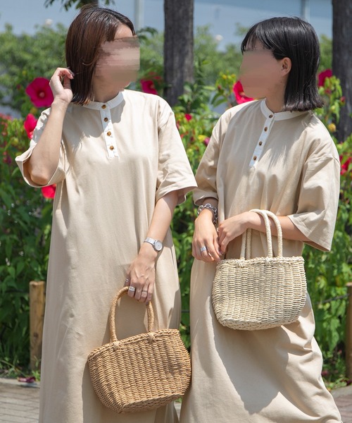 PairPair（ペアペア）の「クレリックバンドカラーワンピース/リンクコーデ対応（ワンピース・レディース・ブルーグリーン/スミクロ/ライトベージュ・FREE）」の15枚目の写真