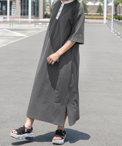 PairPair（ペアペア）の「クレリックバンドカラーワンピース/リンクコーデ対応（ワンピース・レディース・ブルーグリーン/スミクロ/ライトベージュ・FREE）」の4枚目の写真