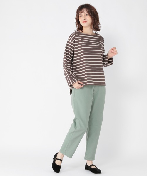 studio CLIP（スタディオクリップ）の「テントラインボーダープルオーバー（Tシャツ/カットソー・レディース・ブラック/ベージュ/ブラウン/グリーン・FREE）」の21枚目の写真