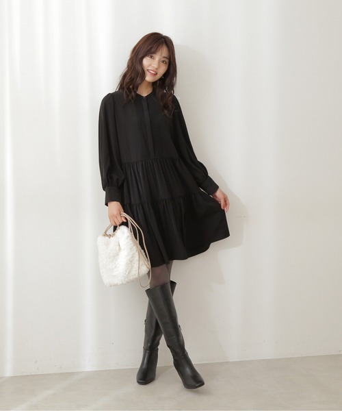PROPORTION BODY DRESSING（プロポーションボディドレッシング）の「＜Ｅ＞ティアードミニワンピ / 1211247901（ワンピース・レディース・ブルー/ライトピンク/ブラック・MEDIUM/SMALL）」の17枚目の写真
