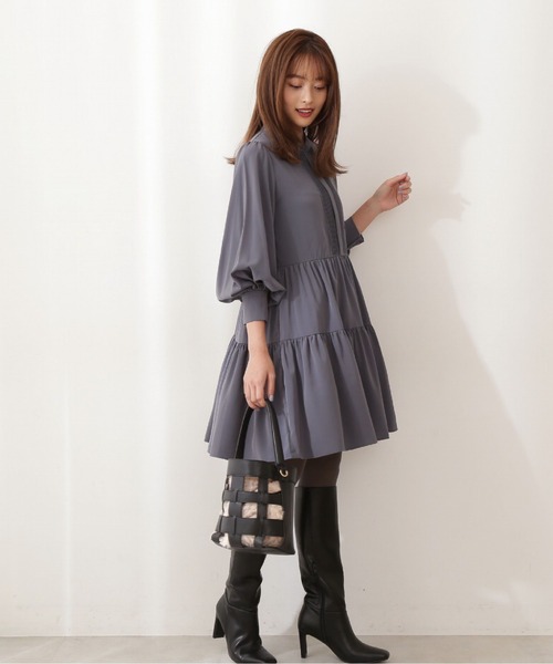 PROPORTION BODY DRESSING（プロポーションボディドレッシング）の「＜Ｅ＞ティアードミニワンピ / 1211247901（ワンピース・レディース・ブルー/ライトピンク/ブラック・MEDIUM/SMALL）」の15枚目の写真