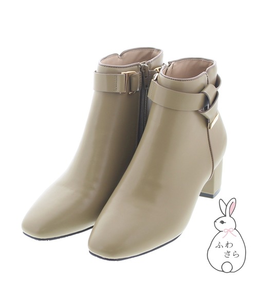 JELLY BEANS（ジェリービーンズ）の「リボンベルトショートブーツ<ふわさら>(204-42723)JELLY BEANS(ジェリービーンズ)（ブーツ・レディース・ブラック/グリーン/グレイッシュベージュ・LL/SS/S/M/L）」の6枚目の写真