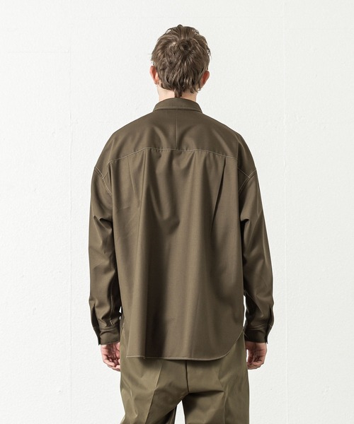 SLICK（スリック）の「T/Rツイルドロップショルダーステッチワークシャツ（シャツ/ブラウス・メンズ・ブラック/カーキ/チャコールグレー/アイボリー・2/1/3）」の19枚目の写真