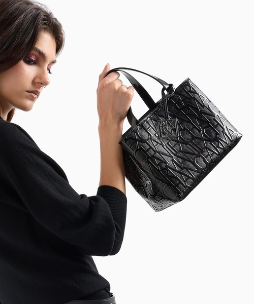 タグ付き保管品 エンポリオアルマーニ ボストンバッグ 2way ブラック ピンク EMPORIO ARMANI（エンポリオアルマーニ）の「【エンポリオ
