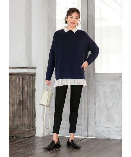 STYLE DELI(スタイルデリ)の「ジョーゼット裾プリーツシャツ(シャツ/ブラウス・レディース・ホワイト/ブラック・FREE)」の19枚目の写真