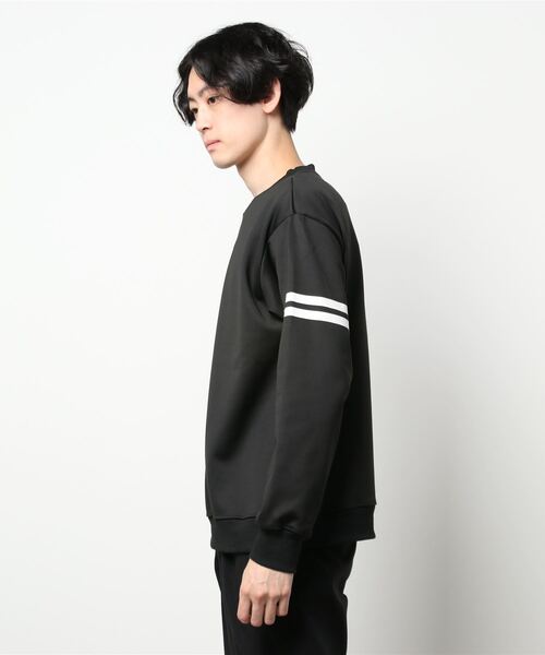セール】ストレッチポンチ袖ライントレーナー（スウェット