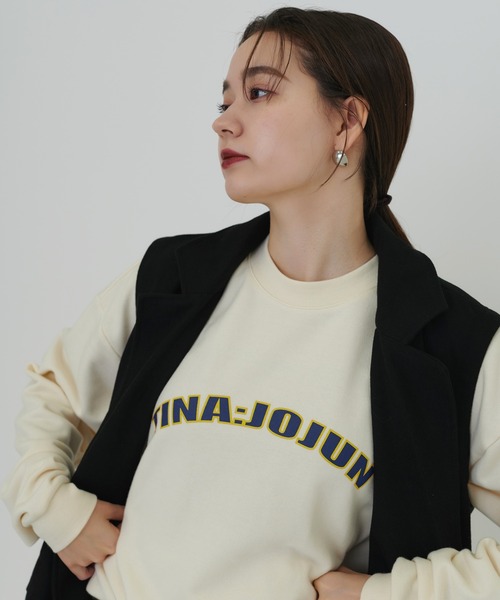 TINA：JOJUN（ティーナジョジュン）の「ユニセックス裏毛 プルオーバー TINA：JOJUN（スウェット・レディース・グレー/アイボリー/チャコール・M）」の7枚目の写真