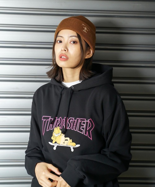 (1037) THRASHER ニットキャップ Sk8goat SAD 黒 Thrasher (スラッシャー) US ゴンズ ニットキャップ