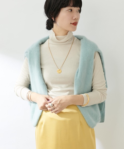 SHENERY（シーナリー）の「リヨセルコットンテレコタートルネック（Tシャツ/カットソー・レディース・ライトベージュ/グレー・FREE）」の15枚目の写真