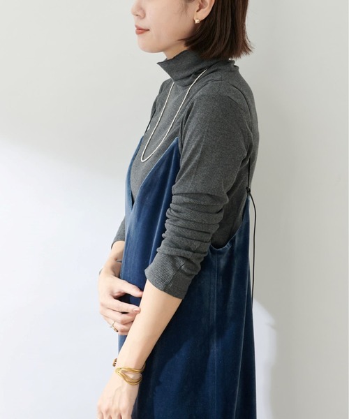 SHENERY（シーナリー）の「リヨセルコットンテレコタートルネック（Tシャツ/カットソー・レディース・ライトベージュ/グレー・FREE）」の5枚目の写真