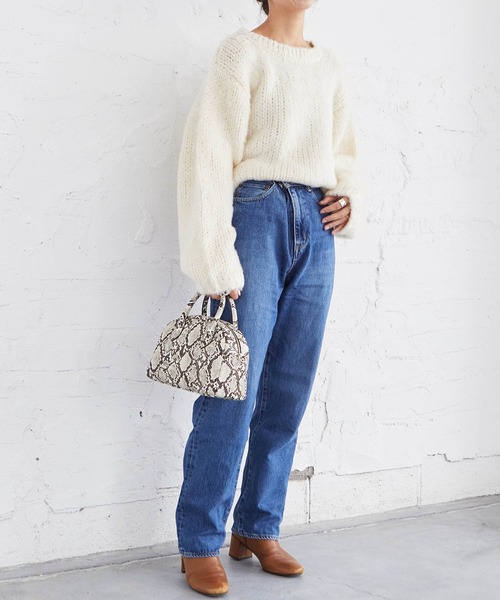 EFOLE（エフォル）の「モヘアライク ボリュームスリーブ クロップドニット（ニット/セーター・レディース・オフホワイト/ラベンダー/キャメル・FREE）」の9枚目の写真