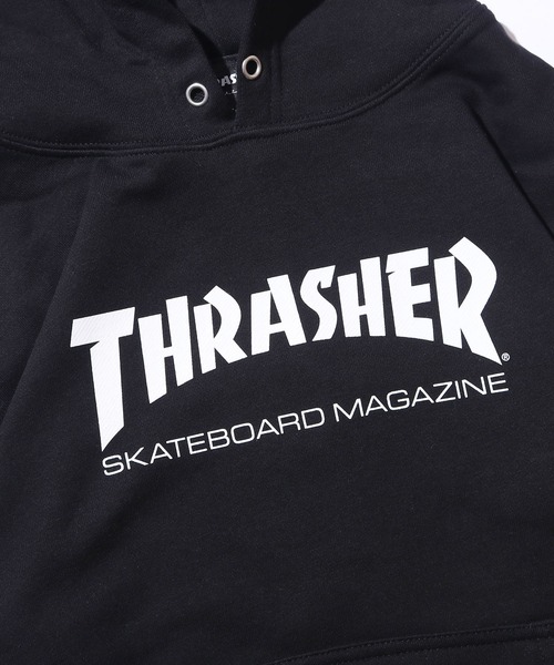 THRASHER(スラッシャー)の「THRASHER/スラッシャー KIDS MAG LOGO HOODIE プルオーバーパーカー フロントロゴ 裏毛(パーカー・キッズ・チャコール/ホワイト/ナチュラル/ブラック・130/150)」の9枚目の写真