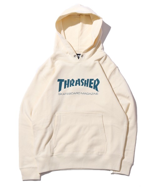 THRASHER(スラッシャー)の「THRASHER/スラッシャー KIDS MAG LOGO HOODIE プルオーバーパーカー フロントロゴ 裏毛(パーカー・キッズ・チャコール/ホワイト/ナチュラル/ブラック・130/150)」の14枚目の写真