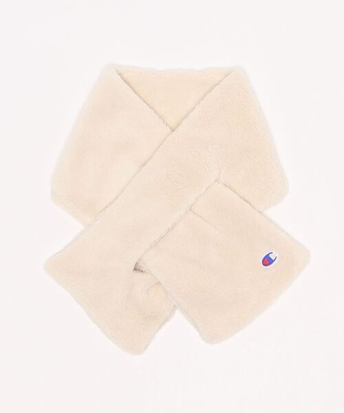 Champion（チャンピオン）の「【CHAMPION／チャンピオン】差込み型 ファーマフラー　レディースサイズ（マフラー・レディース・ブラック/ベージュ/ブラウン/オフホワイト・FREE）」の2枚目の写真