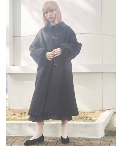 Mary magdalene アリーチェスプリングコート　ネイビー/生成り Mary magdalene アリーチェスプリングコート ネイビー/生成り