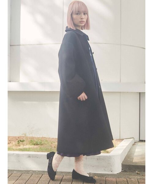 merry jenny（メリージェニー）の「ギャザースリーブAラインコート（ステンカラーコート・レディース・ブラック/グリーン/ブルー・FREE）」の9枚目の写真