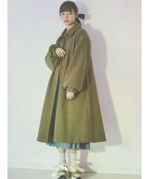 merry jenny（メリージェニー）の「ギャザースリーブAラインコート（ステンカラーコート・レディース・ブラック/グリーン/ブルー・FREE）」の18枚目の写真