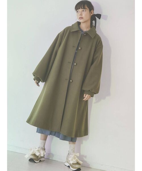 merry jenny（メリージェニー）の「ギャザースリーブAラインコート（ステンカラーコート・レディース・ブラック/グリーン/ブルー・FREE）」の19枚目の写真