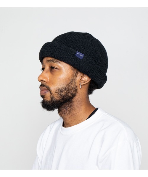 APPLEBUM（アップルバム）の「Sustainable Pis Knit Cap（ニットキャップ/ビーニー・メンズ・ブラック/ターコイズブルー・FREE）」の5枚目の写真