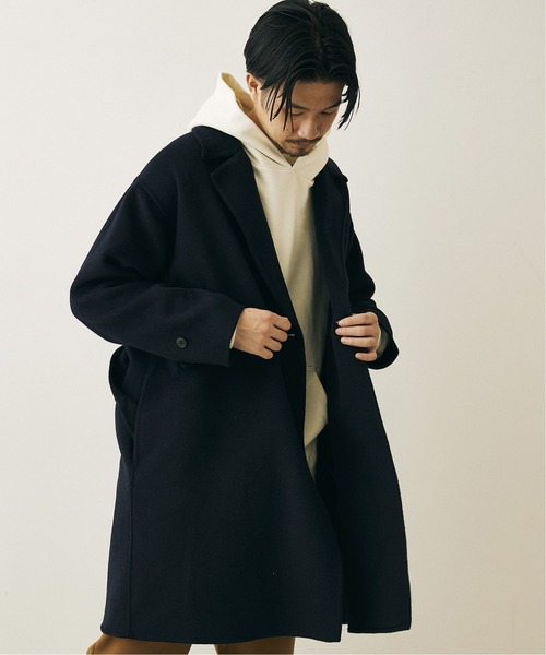 417 EDIFICE（フォーワンセブンエディフィス）の「リバーウール ラップコート（トレンチコート・メンズ・チャコールグレー/ネイビー・SMALL/MEDIUM/LARGE）」の11枚目の写真
