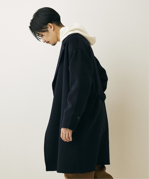 417 EDIFICE（フォーワンセブンエディフィス）の「リバーウール ラップコート（トレンチコート・メンズ・チャコールグレー/ネイビー・SMALL/MEDIUM/LARGE）」の19枚目の写真