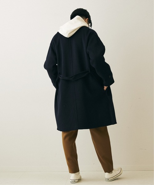 417 EDIFICE（フォーワンセブンエディフィス）の「リバーウール ラップコート（トレンチコート・メンズ・チャコールグレー/ネイビー・SMALL/MEDIUM/LARGE）」の4枚目の写真