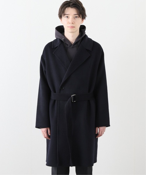 417 EDIFICE（フォーワンセブンエディフィス）の「リバーウール ラップコート（トレンチコート・メンズ・チャコールグレー/ネイビー・SMALL/MEDIUM/LARGE）」の15枚目の写真