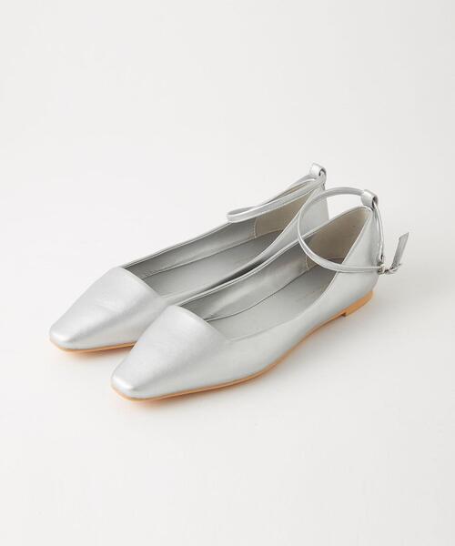 green label relaxing(グリーンレーベルリラクシング)の「スクエア2WAY フラットシューズ -撥水-(その他シューズ・レディース・ブラック/レッド/シルバー・22.5cm/23cm/23.5cm/24cm/24.5cm)」の8枚目の写真