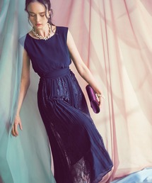 RUIRUE BOUTIQUE（ルイルエブティック）の「サイドレースアッププリーツ＆レースワンピース結婚式 お呼ばれ パーティー ドレス（ドレス・レディース）」