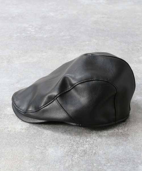 RAGEBLUE(レイジブルー)の「レザータッチハンチング/266060(ハンチング/ベレー帽・メンズ・ブラック/ダークグレー/ダークブラウン・FREE)」の15枚目の写真