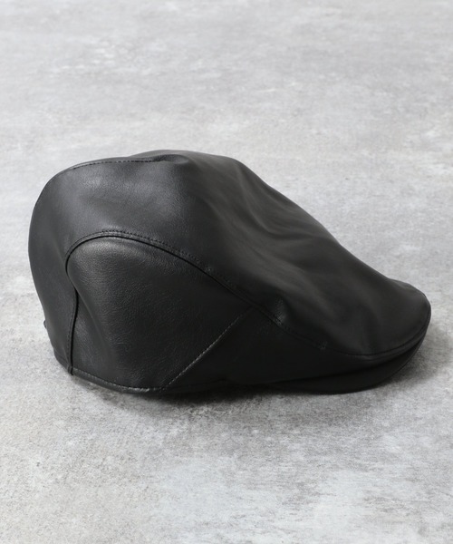 RAGEBLUE(レイジブルー)の「レザータッチハンチング/266060(ハンチング/ベレー帽・メンズ・ブラック/ダークグレー/ダークブラウン・FREE)」の13枚目の写真