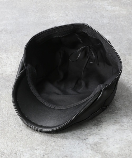 RAGEBLUE(レイジブルー)の「レザータッチハンチング/266060(ハンチング/ベレー帽・メンズ・ブラック/ダークグレー/ダークブラウン・FREE)」の12枚目の写真