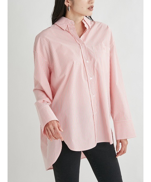 Mila Owen(ミラオーウェン)の「シャツカーブコクーンシルエットキャンペーンシャツ(シャツ/ブラウス・レディース・ブラック/オリーブ/オレンジ/ラベンダー/サックスブルー/ホワイト・FREE)」の8枚目の写真