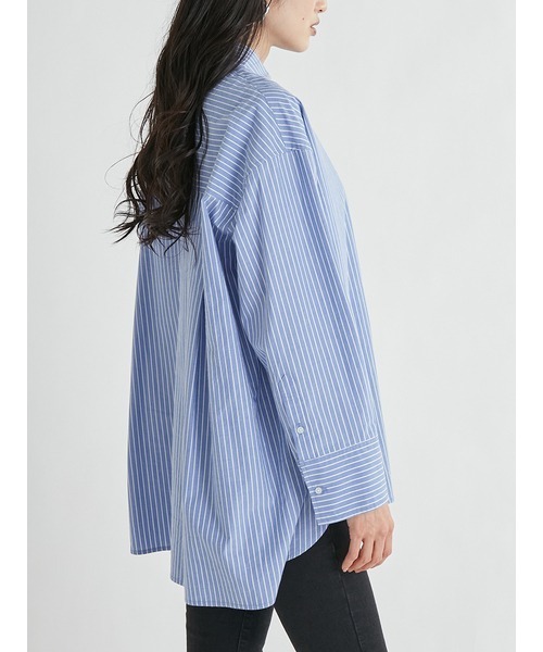 Mila Owen(ミラオーウェン)の「シャツカーブコクーンシルエットキャンペーンシャツ(シャツ/ブラウス・レディース・ブラック/オリーブ/オレンジ/ラベンダー/サックスブルー/ホワイト・FREE)」の17枚目の写真