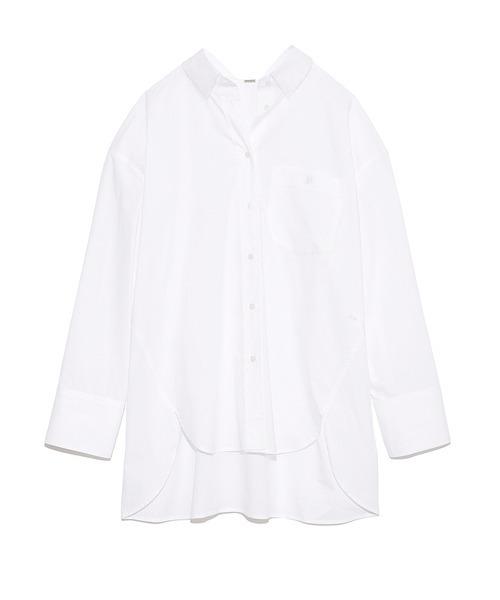 Mila Owen(ミラオーウェン)の「シャツカーブコクーンシルエットキャンペーンシャツ(シャツ/ブラウス・レディース・ブラック/オリーブ/オレンジ/ラベンダー/サックスブルー/ホワイト・FREE)」の9枚目の写真