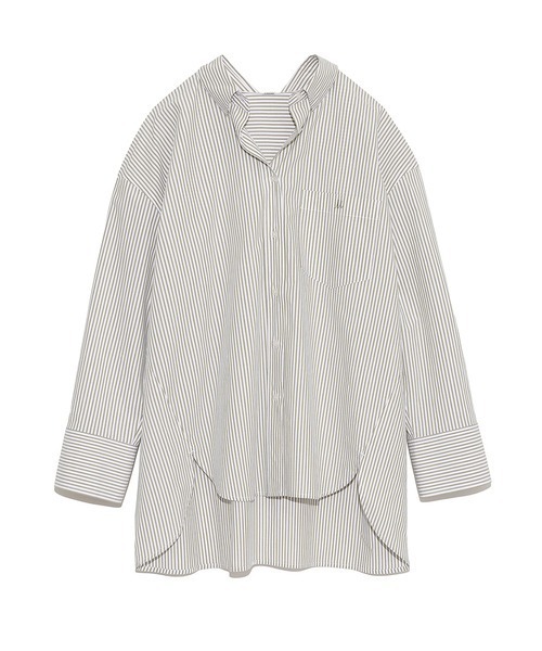 Mila Owen(ミラオーウェン)の「シャツカーブコクーンシルエットキャンペーンシャツ(シャツ/ブラウス・レディース・ブラック/オリーブ/オレンジ/ラベンダー/サックスブルー/ホワイト・FREE)」の18枚目の写真